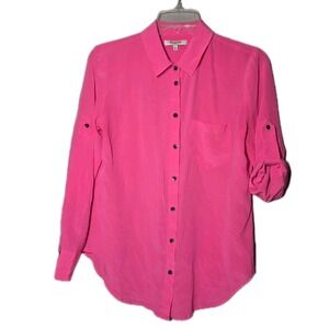 Madewell Size Small 100% Silk Pink Button Up Shirt Workwear Luxury